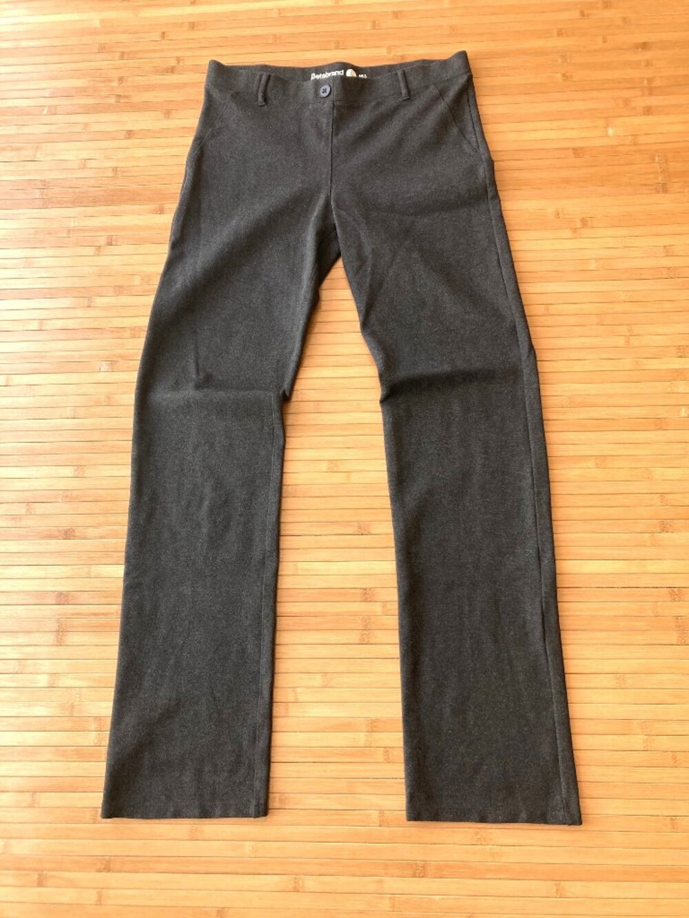 Betabrand Dress Pant Yoga Pants Straight Leg Office Womens Large L LONG Charcoal